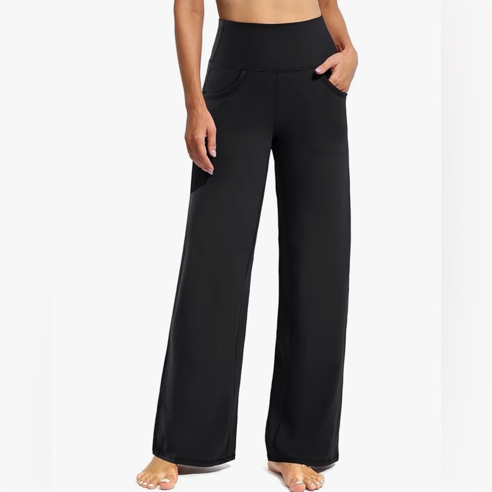 Wide Leg Black Yoga Pants Size Small